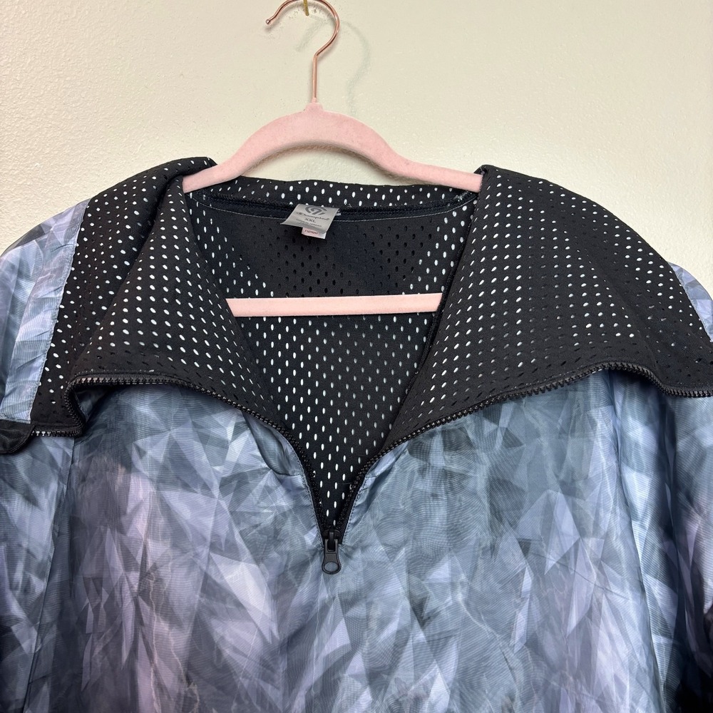 Champion Holographic Windbreaker Jacket Side Zip Vents‎ Funnel Neck Pockets 2XL - Picture 2 of 14